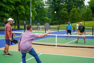 North Branch Greenway Park Pickleball Court Players in a game